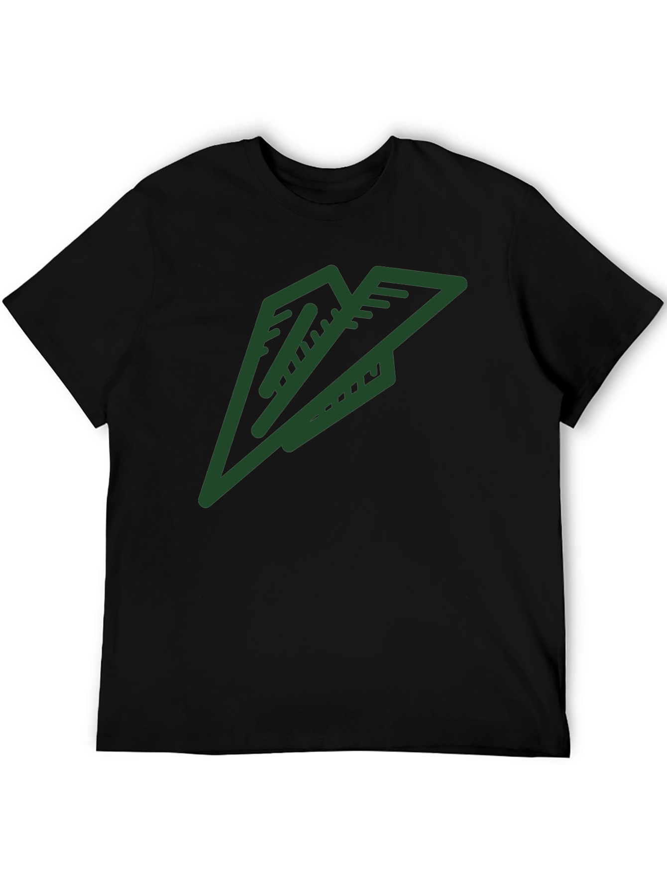 Paper Airplane Graphic Tee - Black Cotton Blend