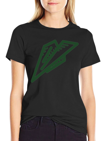 Paper Airplane Graphic Tee - Black Cotton Blend
