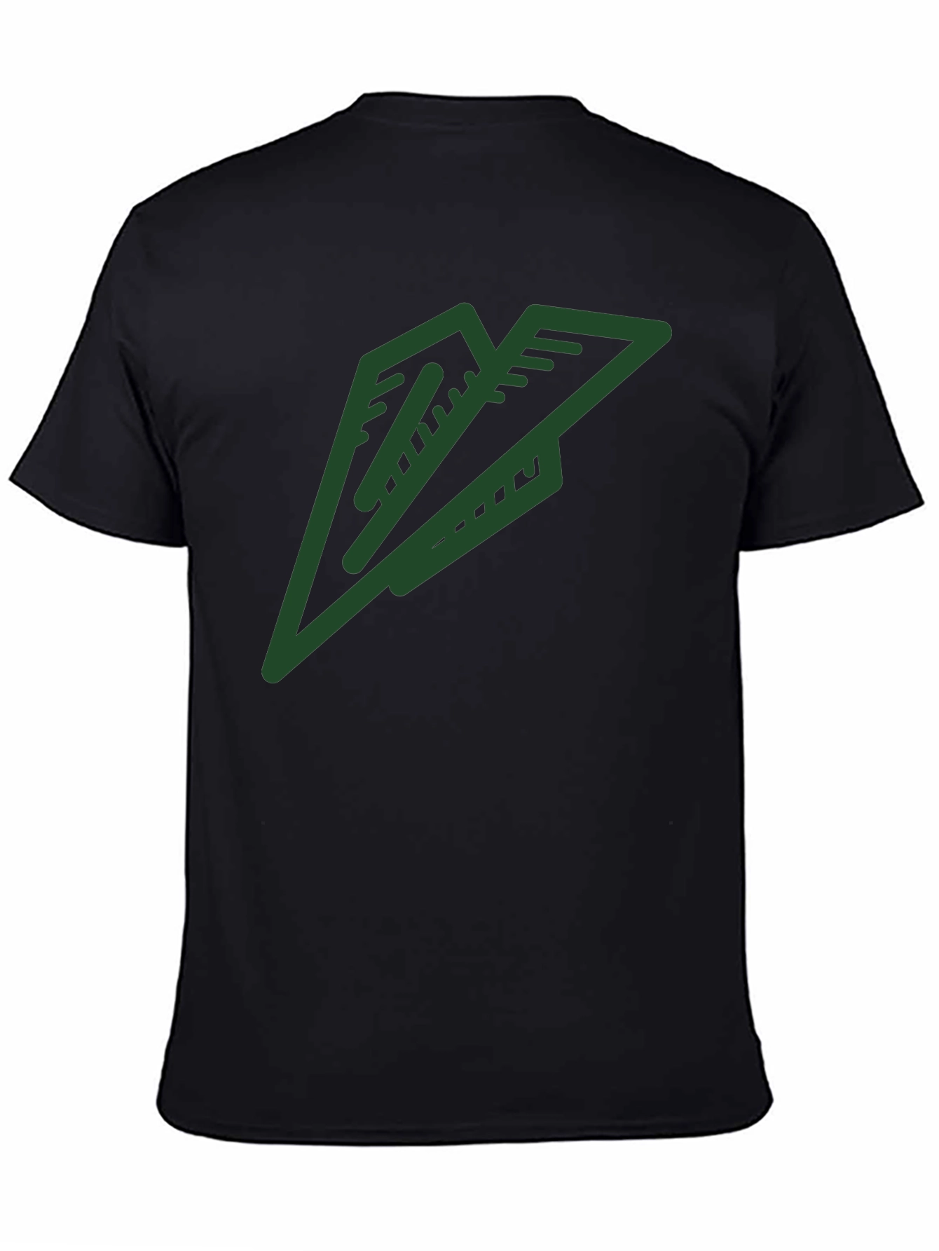 Paper Airplane Graphic Tee - Black Cotton Blend