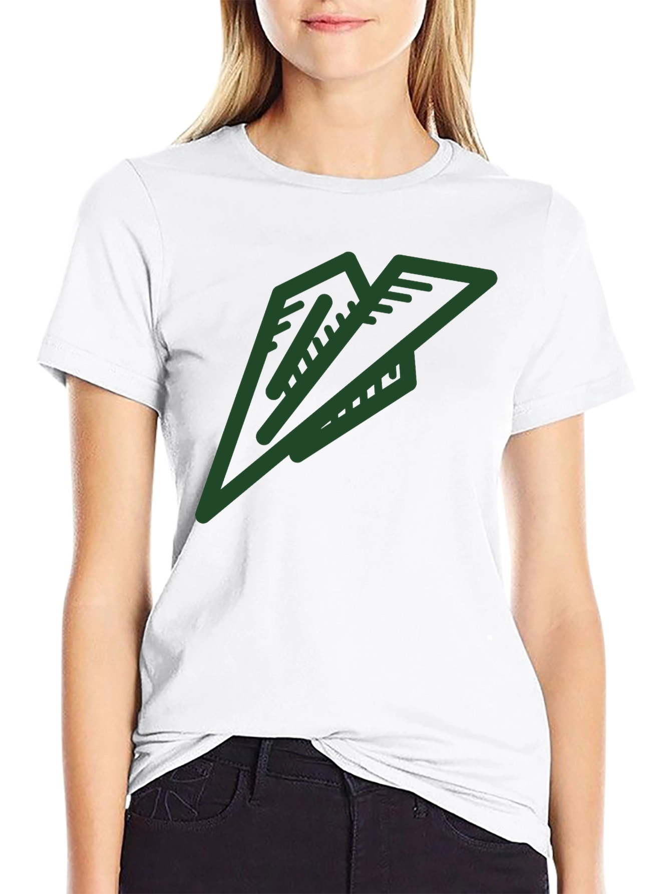 Paper Airplane Graphic Tee - Black Cotton Blend