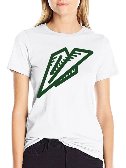Paper Airplane Graphic Tee - Black Cotton Blend