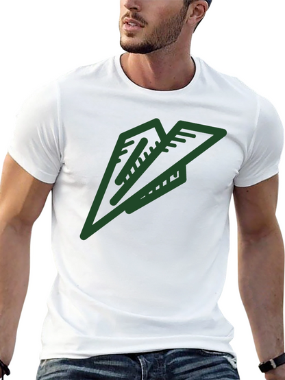 Paper Airplane Graphic Tee - Black Cotton Blend