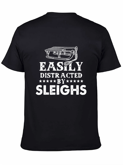 Easily Distracted by Sleighs Funny T-Shirt