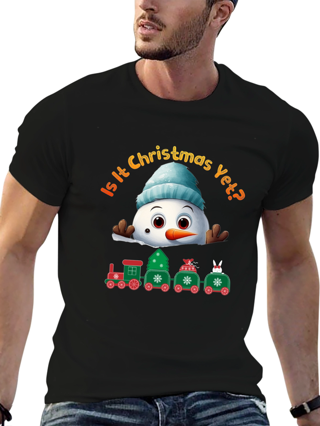 Christmas Snowman Train T-Shirt