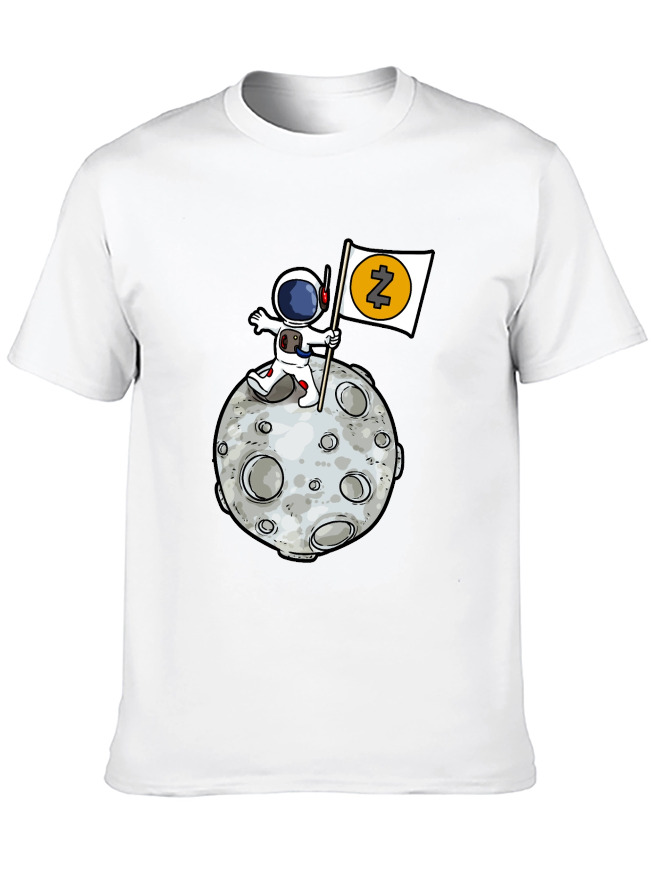 Astronaut Zcash Moon Landing Black T-Shirt