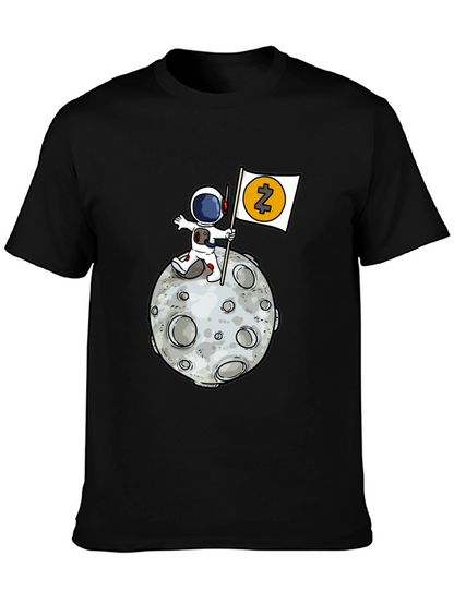 Astronaut Zcash Moon Landing Black T-Shirt