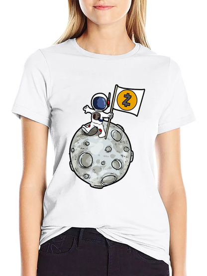 Astronaut Zcash Moon Landing Black T-Shirt