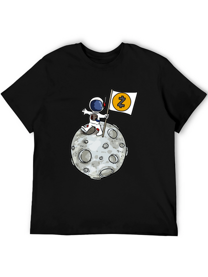 Astronaut Zcash Moon Landing Black T-Shirt
