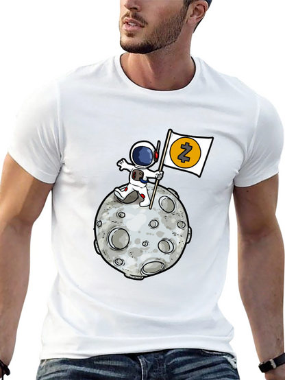 Astronaut Zcash Moon Landing Black T-Shirt