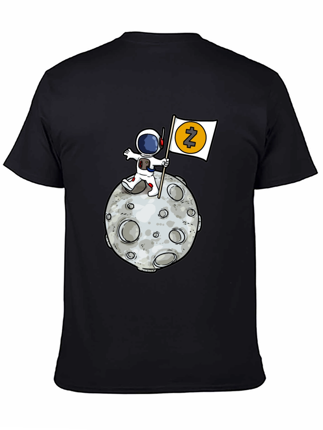 Astronaut Zcash Moon Landing Black T-Shirt