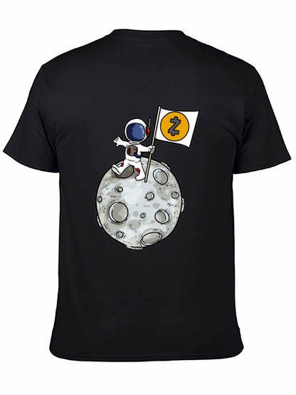 Astronaut Zcash Moon Landing Black T-Shirt