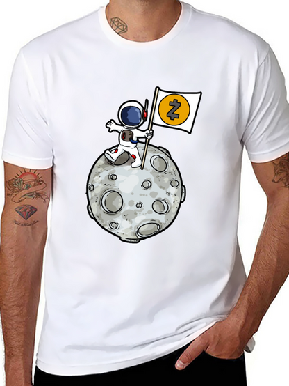Astronaut Zcash Moon Landing Black T-Shirt