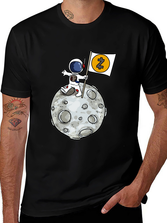Astronaut Zcash Moon Landing Black T-Shirt