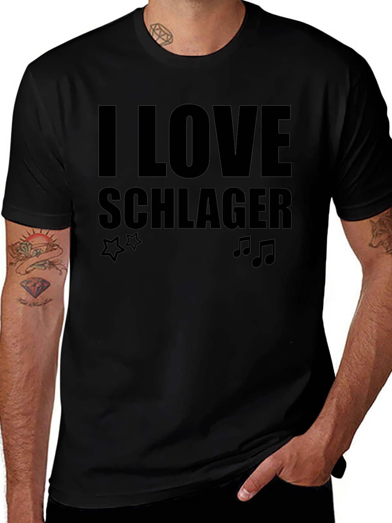 I Love Schlager Black T-Shirt