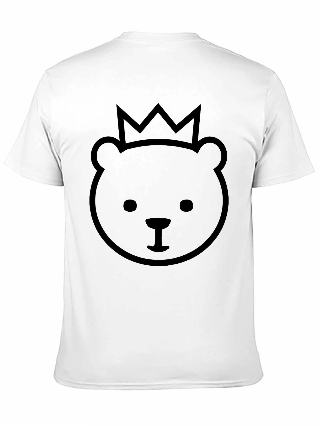 King Bear Black T-Shirt - Cute Crown Design