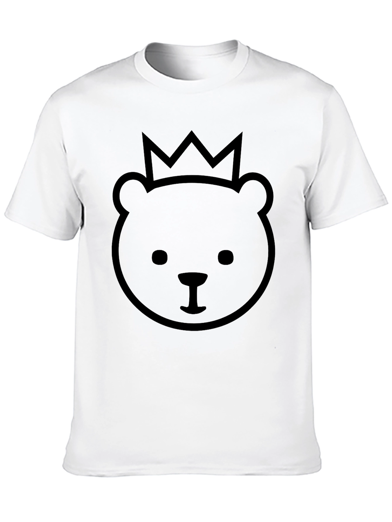 King Bear Black T-Shirt - Cute Crown Design
