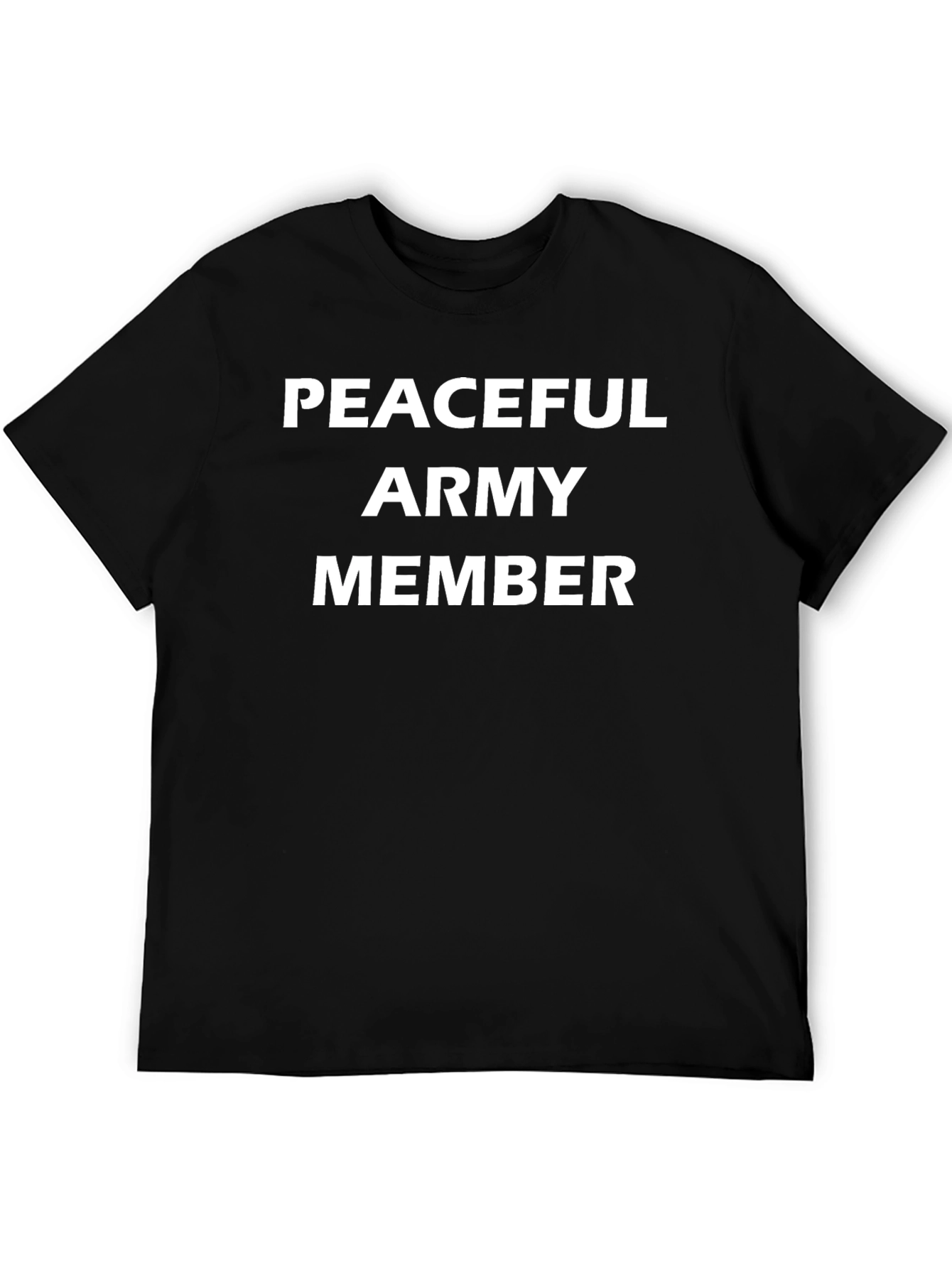Peaceful Army Member Black Graphic Tee