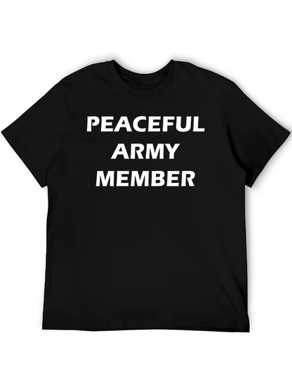 Peaceful Army Member Black Graphic Tee