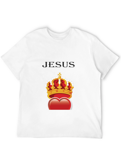 Jesus Heart Crown Graphic Tee - Stylish Christian T-Shirt
