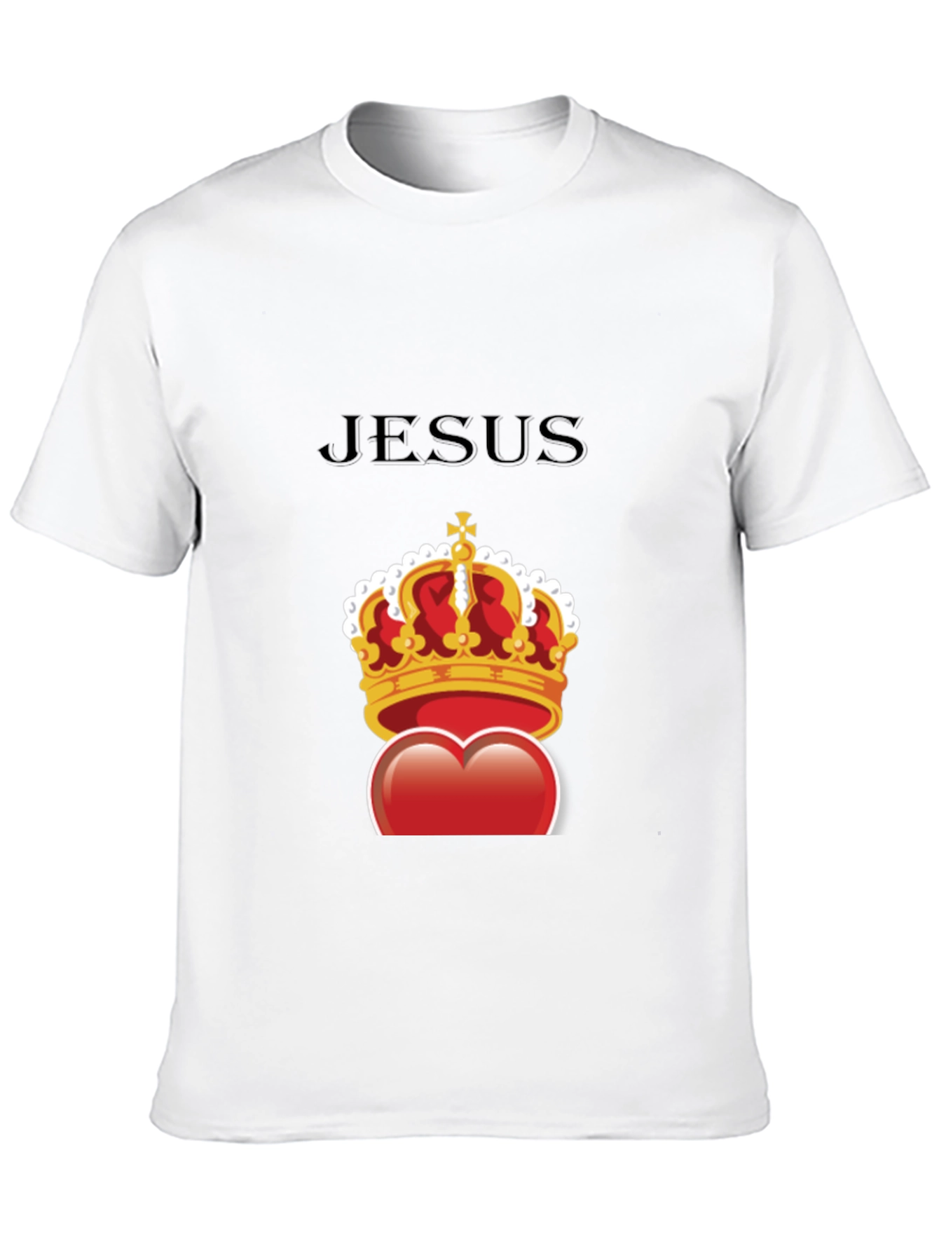 Jesus Heart Crown Graphic Tee - Stylish Christian T-Shirt