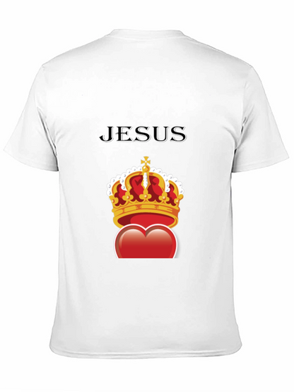 Jesus Heart Crown Graphic Tee - Stylish Christian T-Shirt