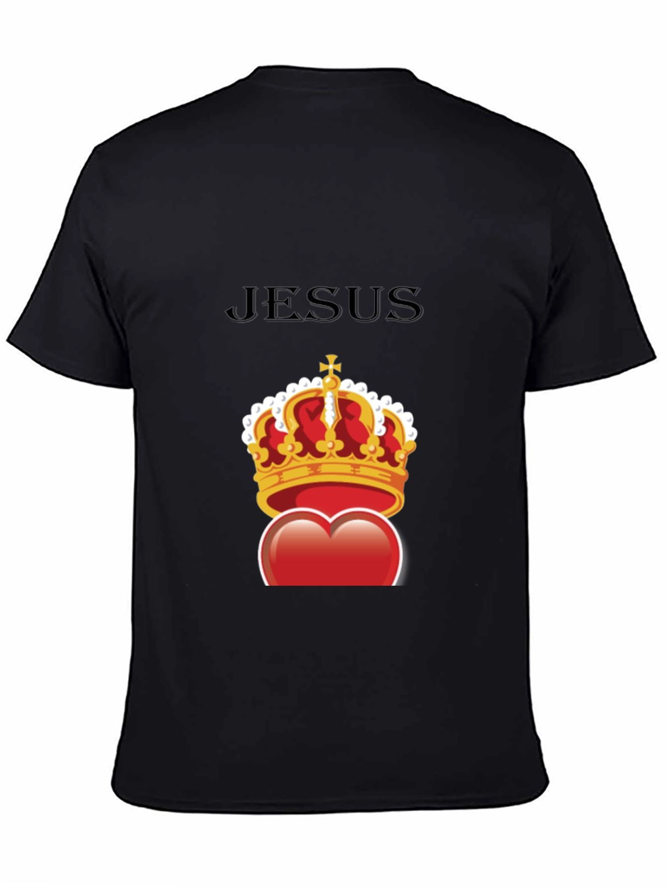 Jesus Heart Crown Graphic Tee - Stylish Christian T-Shirt