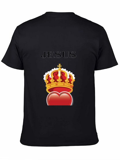 Jesus Heart Crown Graphic Tee - Stylish Christian T-Shirt