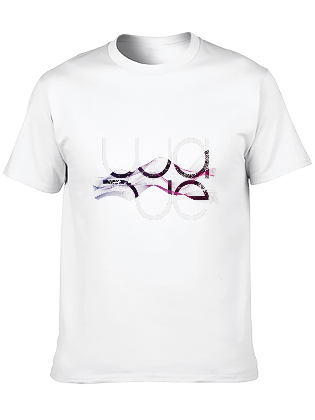 Abstract Graphic Print Black Crew Neck Tee