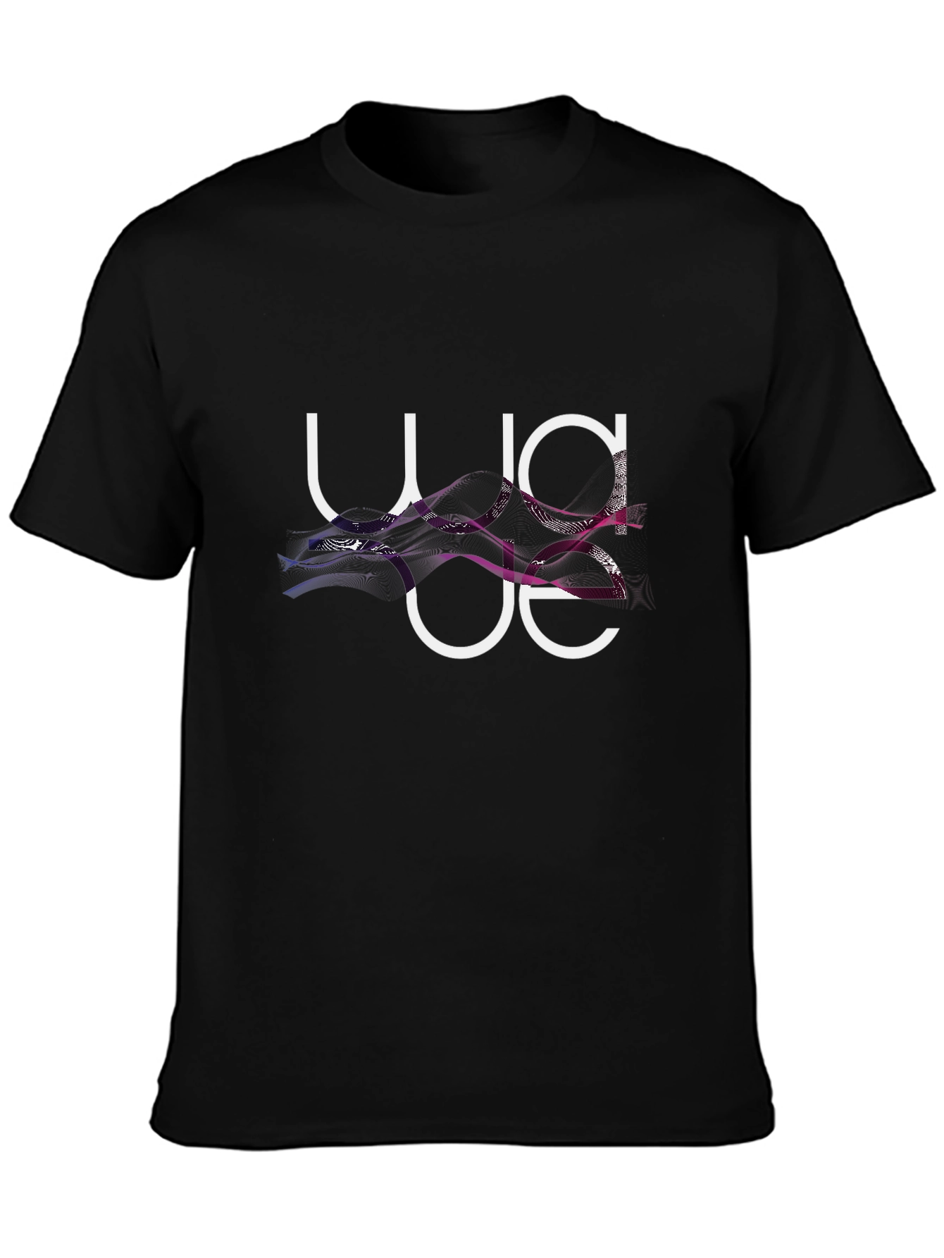 Abstract Graphic Print Black Crew Neck Tee