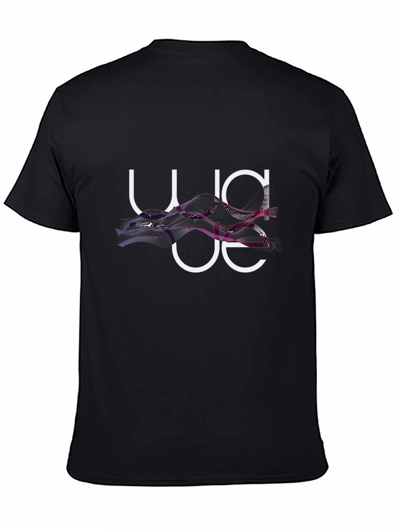 Abstract Graphic Print Black Crew Neck Tee