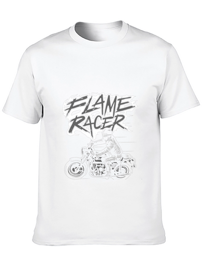 Flame Racer Graphic T-Shirt - Black