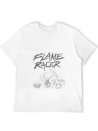 Flame Racer Graphic T-Shirt - Black