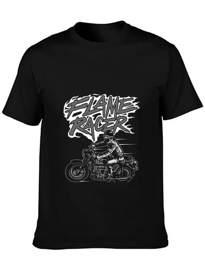 Flame Racer Graphic T-Shirt - Black