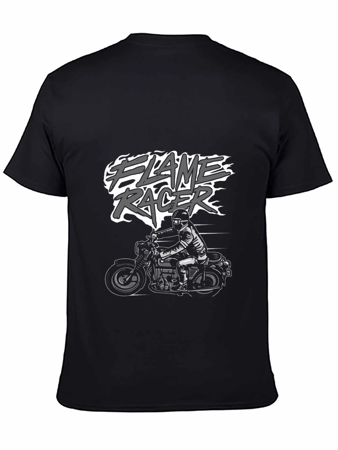 Flame Racer Graphic T-Shirt - Black