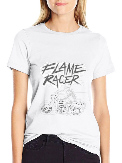 Flame Racer Graphic T-Shirt - Black