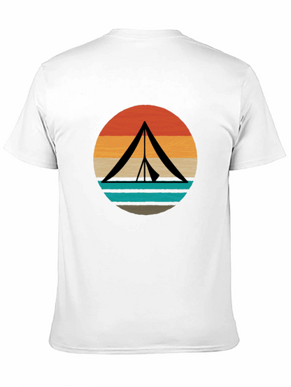 Retro Camping Tent Graphic Tee - Black