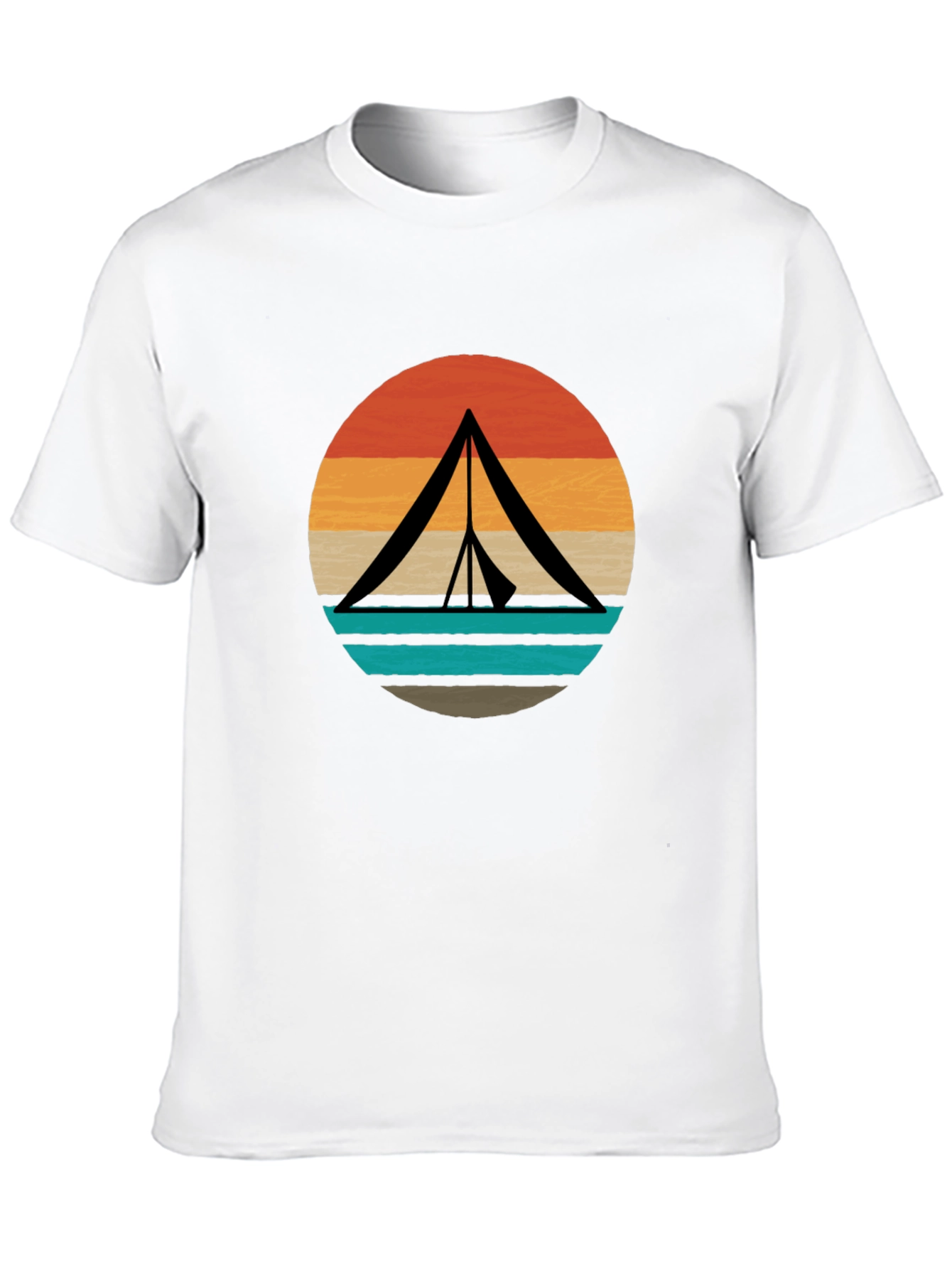 Retro Camping Tent Graphic Tee - Black