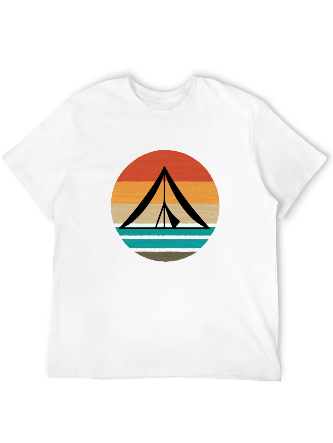 Retro Camping Tent Graphic Tee - Black