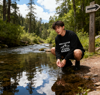 Unisex "Hike Faster I Hear Banjos" Outdoor Humor Sweatshirt
