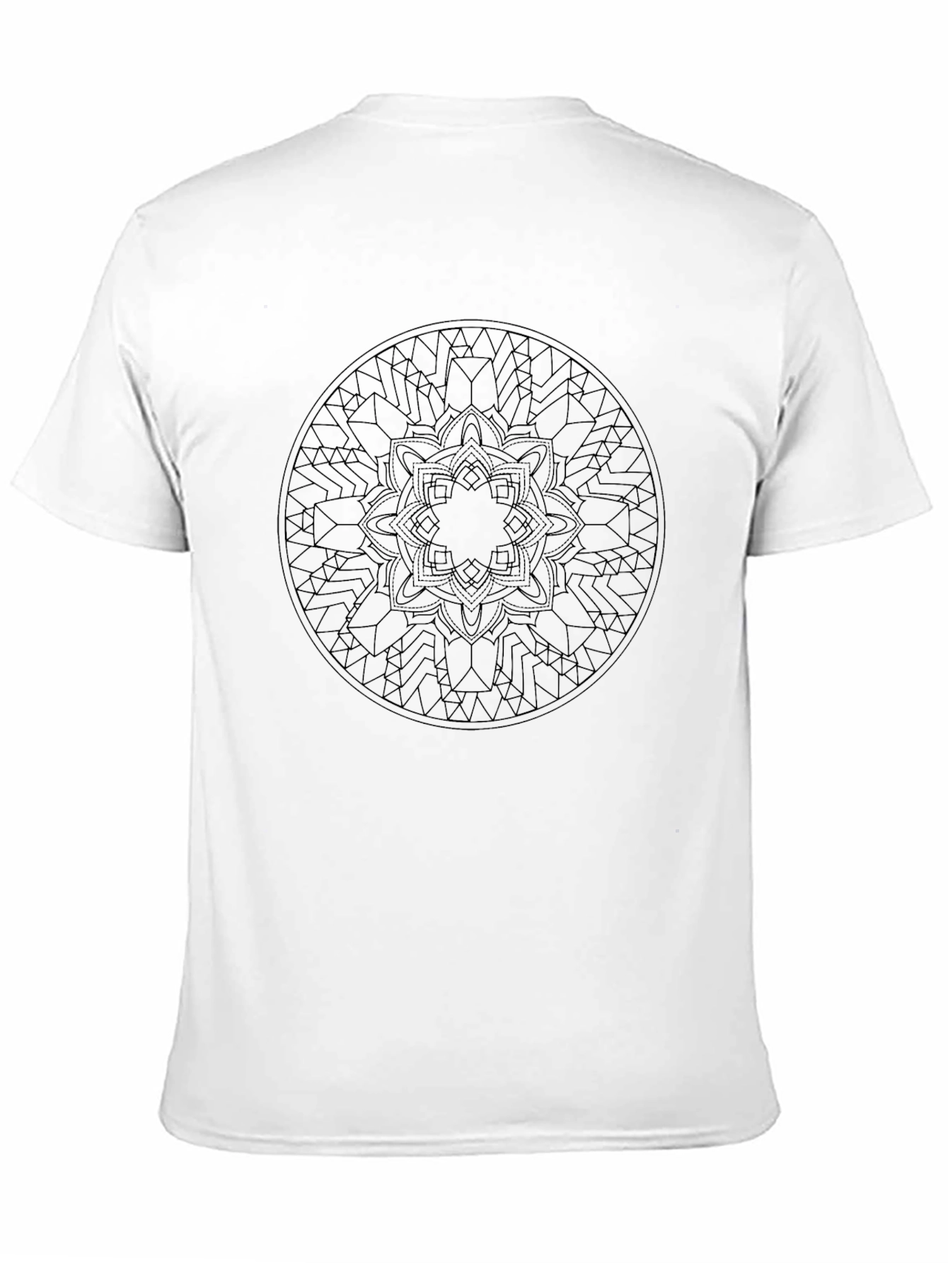 Geometric Mandala Graphic Print Black T-Shirt
