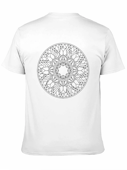 Geometric Mandala Graphic Print Black T-Shirt