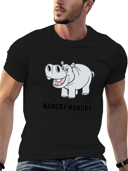 Hangry Hippo Graphic Tee - Comfy Cotton Blend