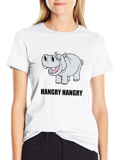 Hangry Hippo Graphic Tee - Comfy Cotton Blend