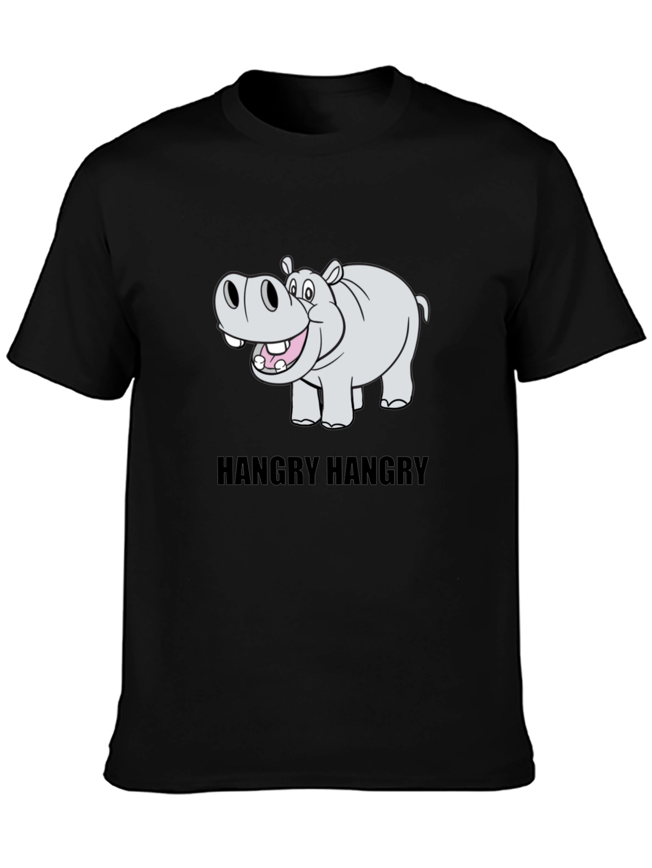 Hangry Hippo Graphic Tee - Comfy Cotton Blend
