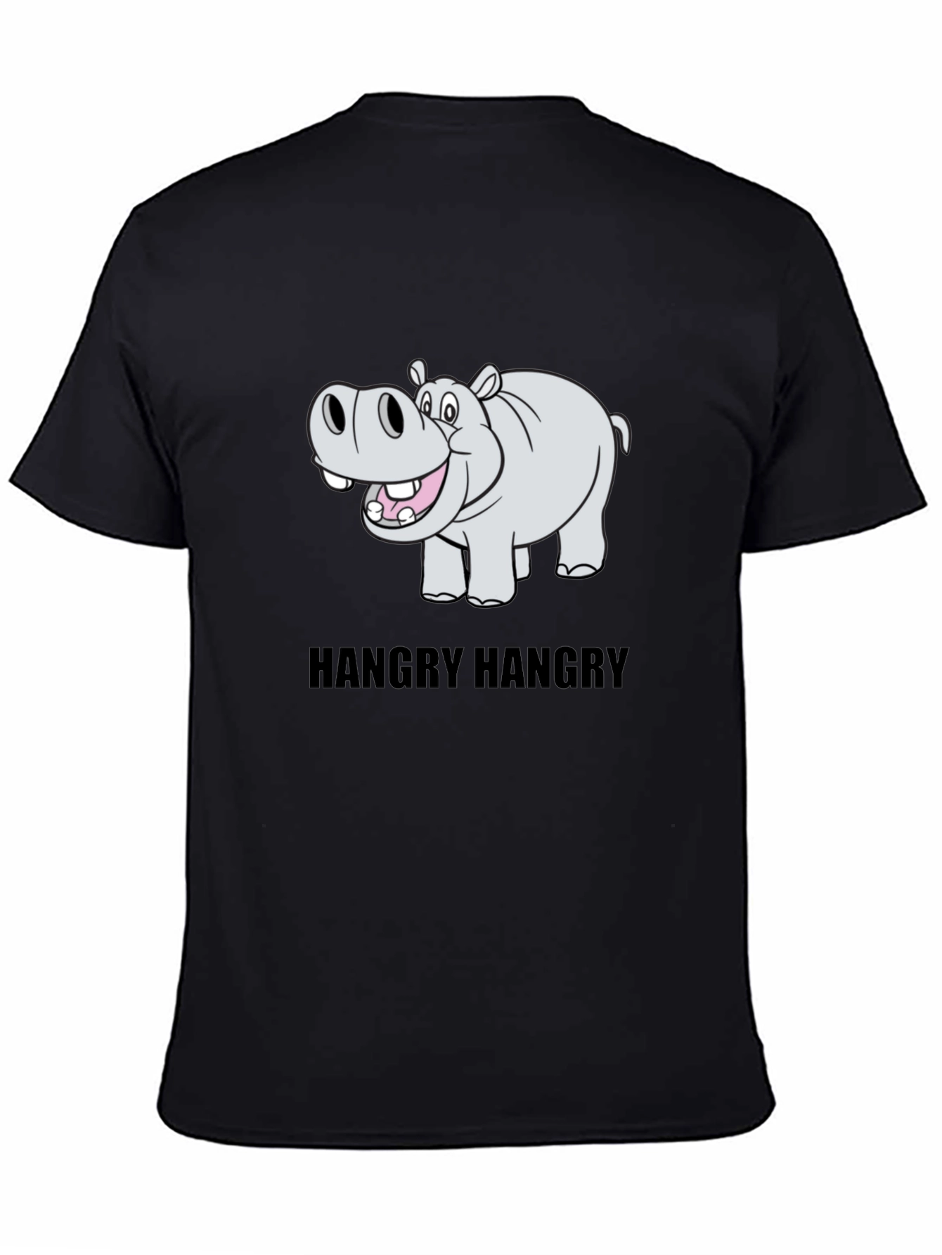 Hangry Hippo Graphic Tee - Comfy Cotton Blend