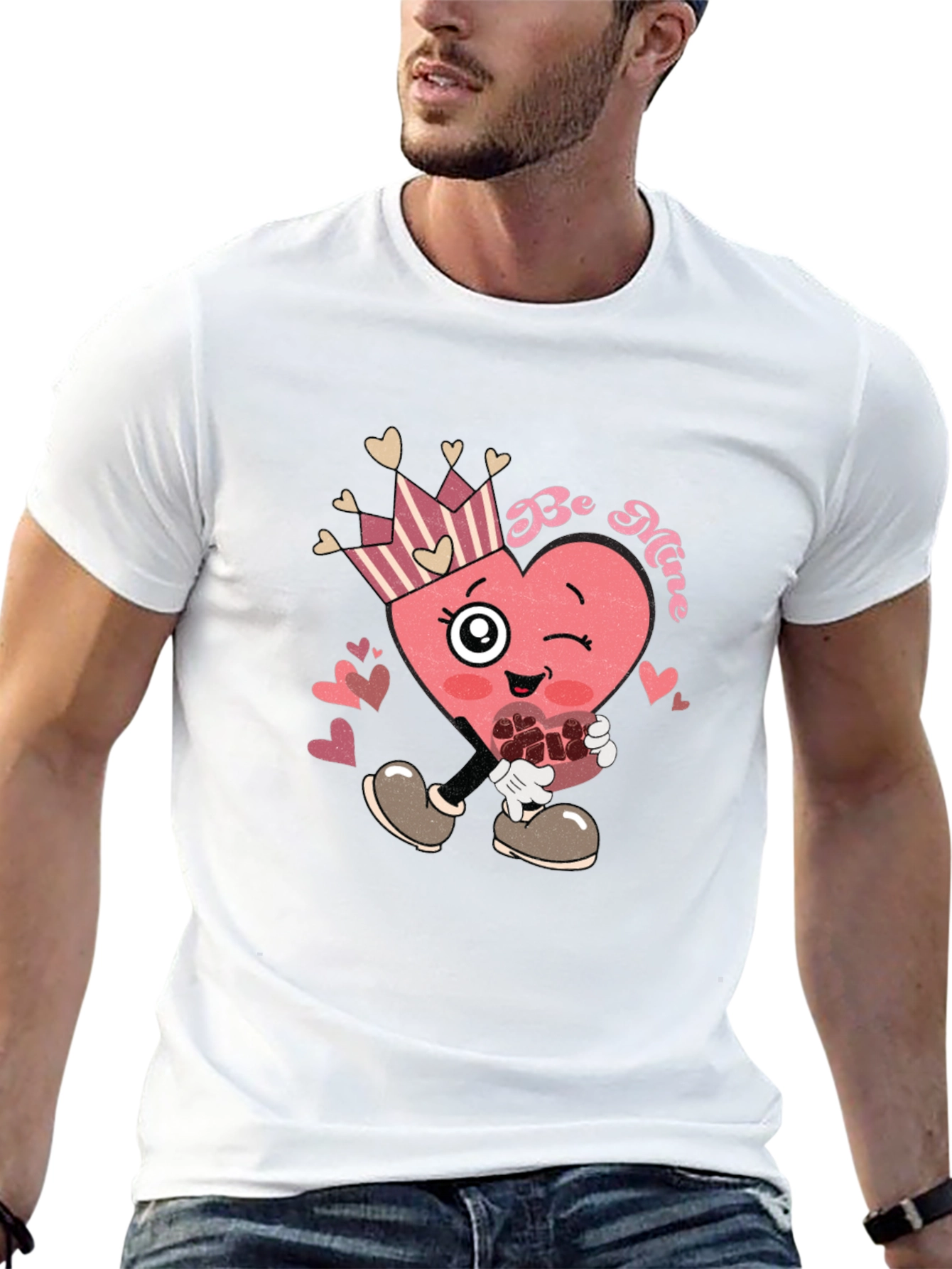 Be Mine Heart Graphic Tee Valentines Day Shirt