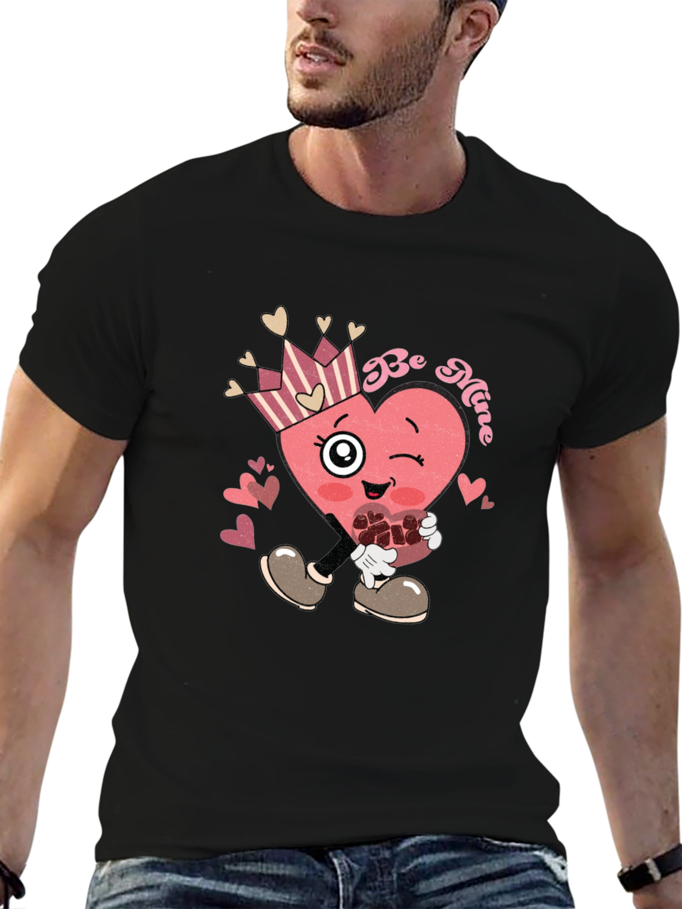 Be Mine Heart Graphic Tee Valentines Day Shirt