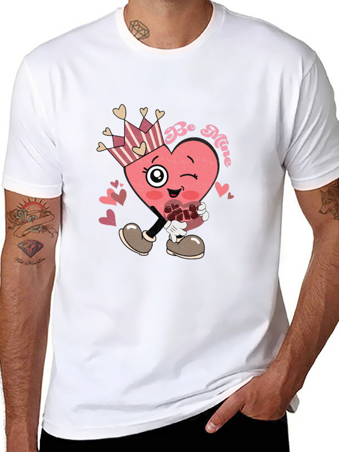 Be Mine Heart Graphic Tee Valentines Day Shirt