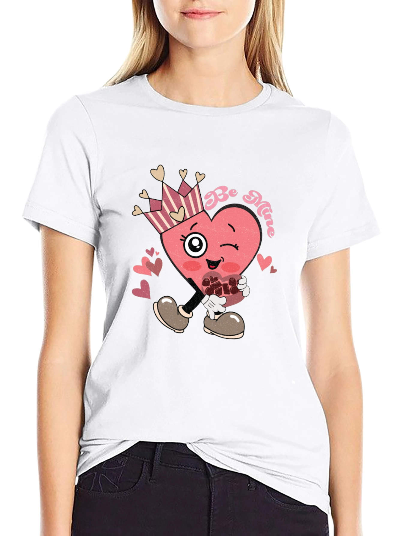 Be Mine Heart Graphic Tee Valentines Day Shirt