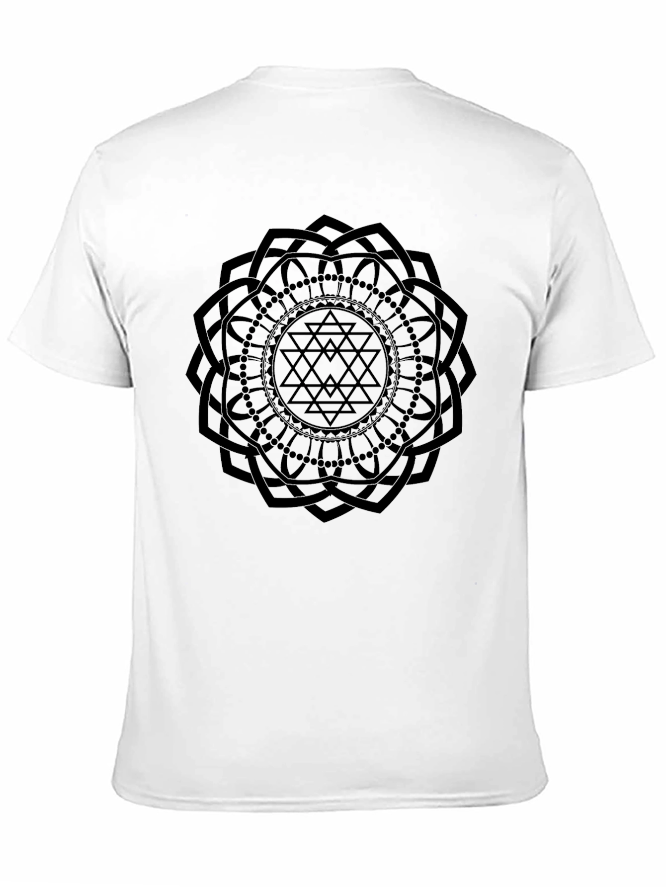 Geometric Mandala Graphic T-Shirt - Black